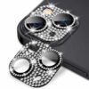 iPhone 15/15 Plus Kameraskydd Härdat Glas Bling Svart