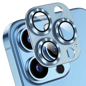 iPhone 13 Pro/13 Pro Max Kameraskydd Metall Härdat Glas Blå