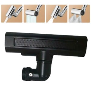 Kökskran med Vattenfall - 360 Roterande Kranmunstycke Adapter Svart