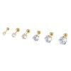 Kristall Stud Piercing Örhänge Guld 4mm