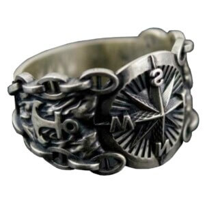 Kompass Ring Statement Justerbar Storlek