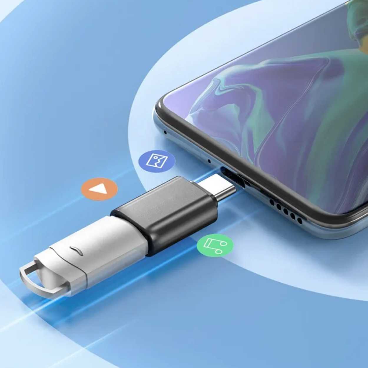 Usb-c otg adapter type-c hane usb 2. 0 hona svart - bild 3