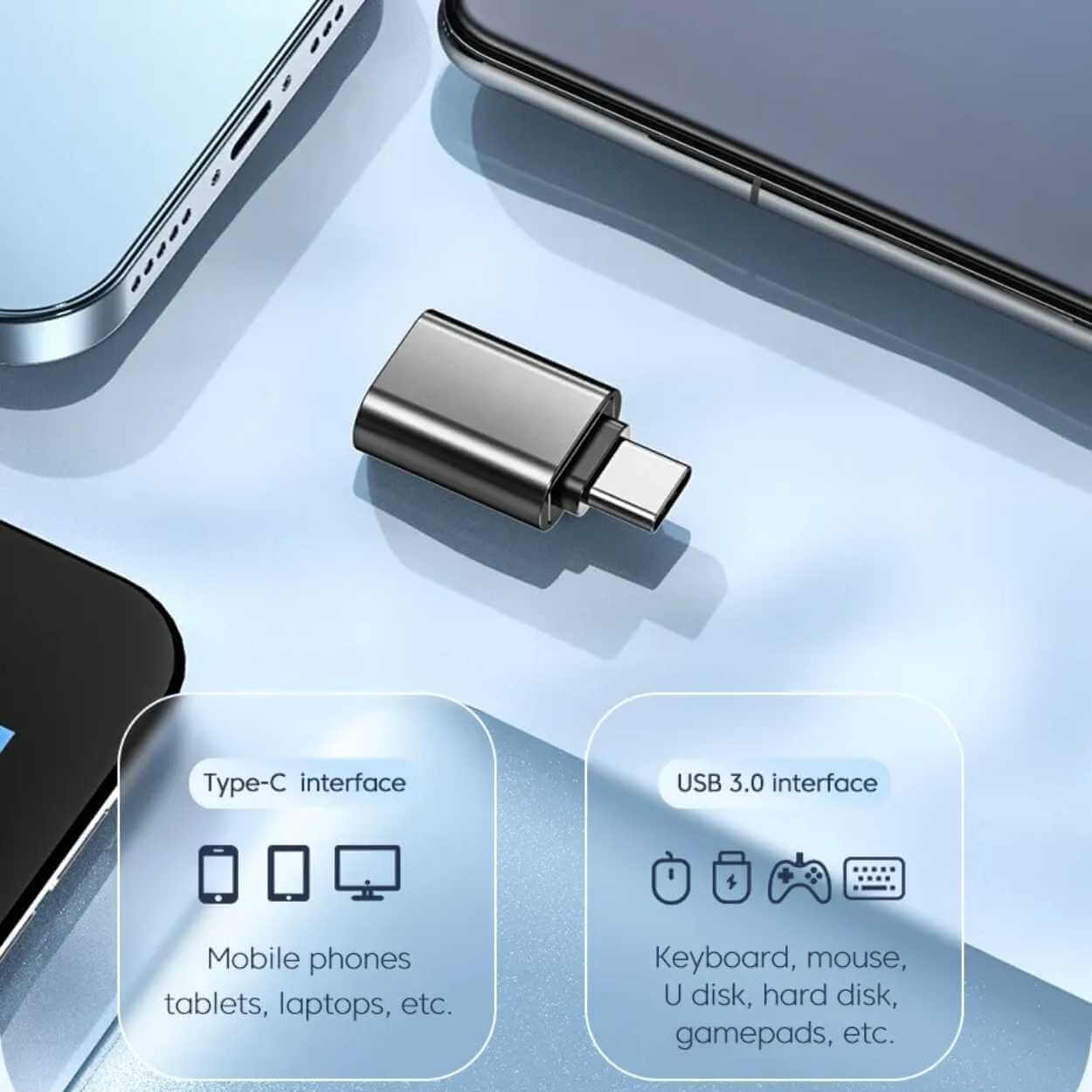 Usb-c otg adapter type-c hane usb 2. 0 hona svart - bild 4