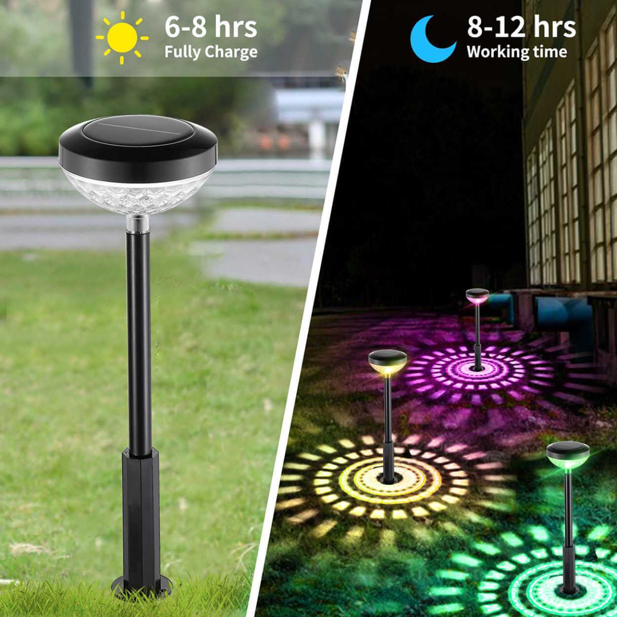 4-pack solcellslampor med markspjut trädgårdsbelysning - bilde 3
