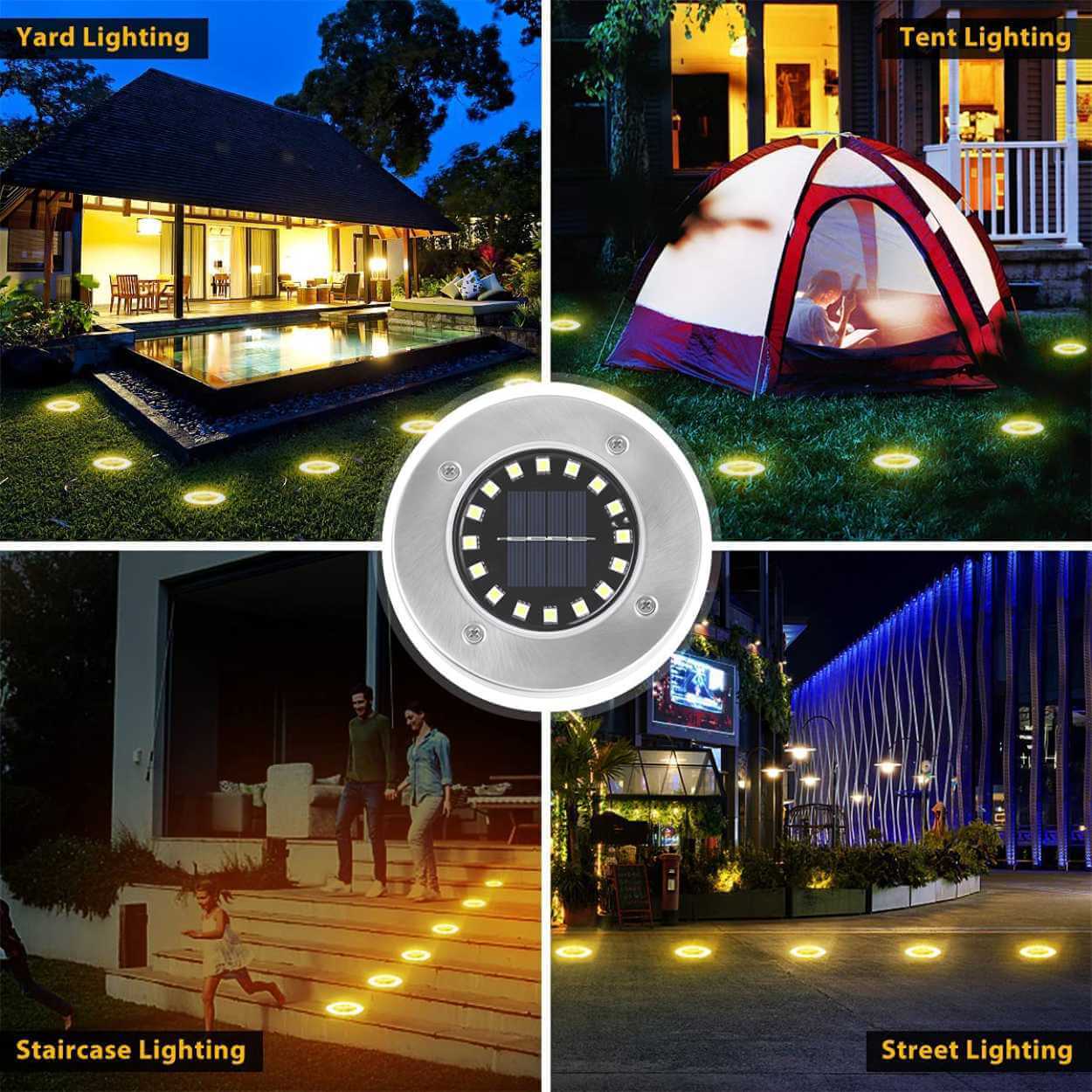4-pack solcell spotlights led markbelysning - bilde 5