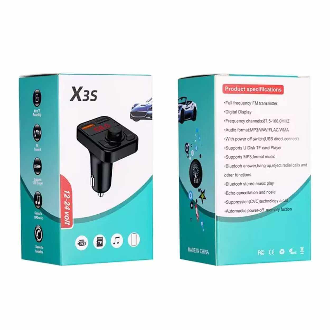 Trådlös fm-sändare bluetooth billaddare - bild 2