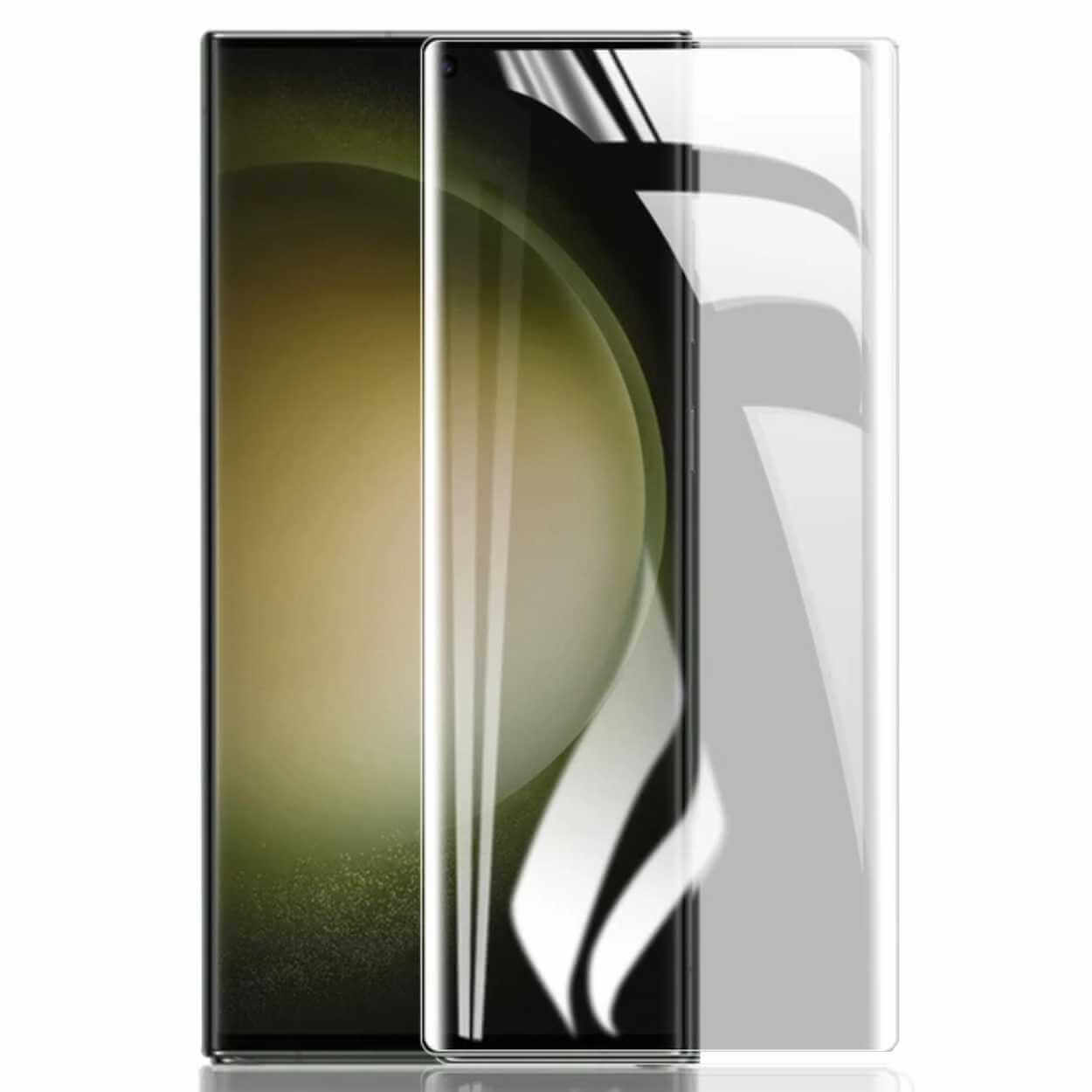 Heldekkende galaxy s22 ultra skjermbeskytter, nanoedge beskyttelsesplast