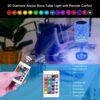 Crystal diamond rgb led lampa 16 färger fjärrkontroll touch uppladdningsbar
