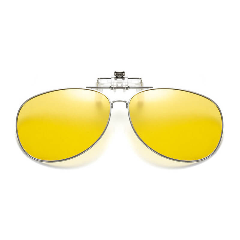 Uppfällbara polariserade pilot clip-on solglasögon metall night vision