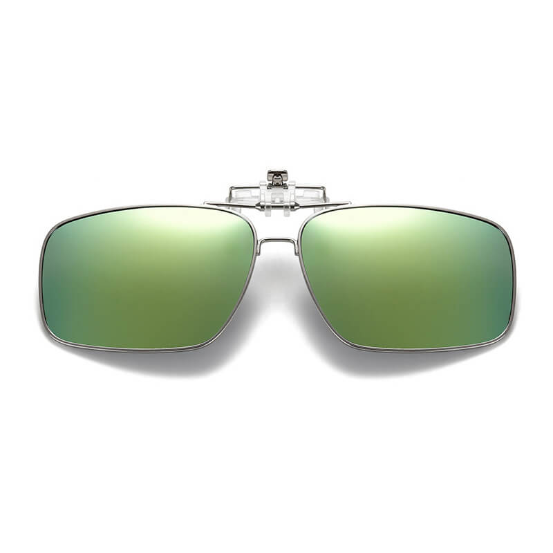 Oppklappbare clip-on solbriller i metall flip-up gull