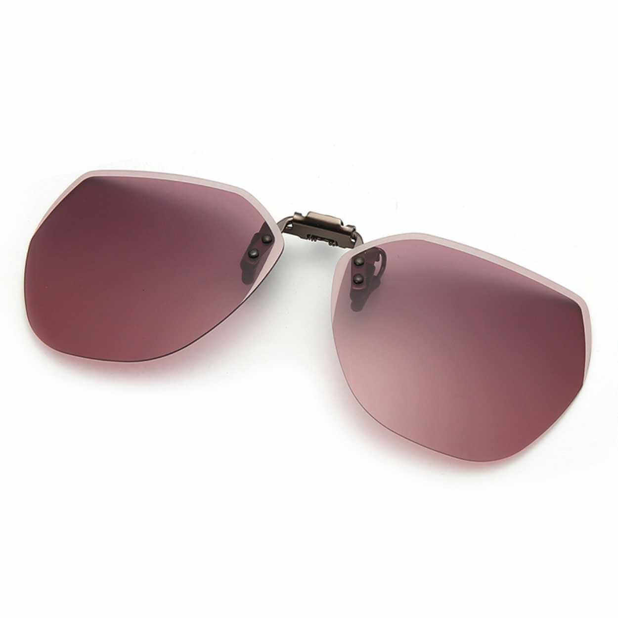 Flip-up clip-on solglasögon metall lila