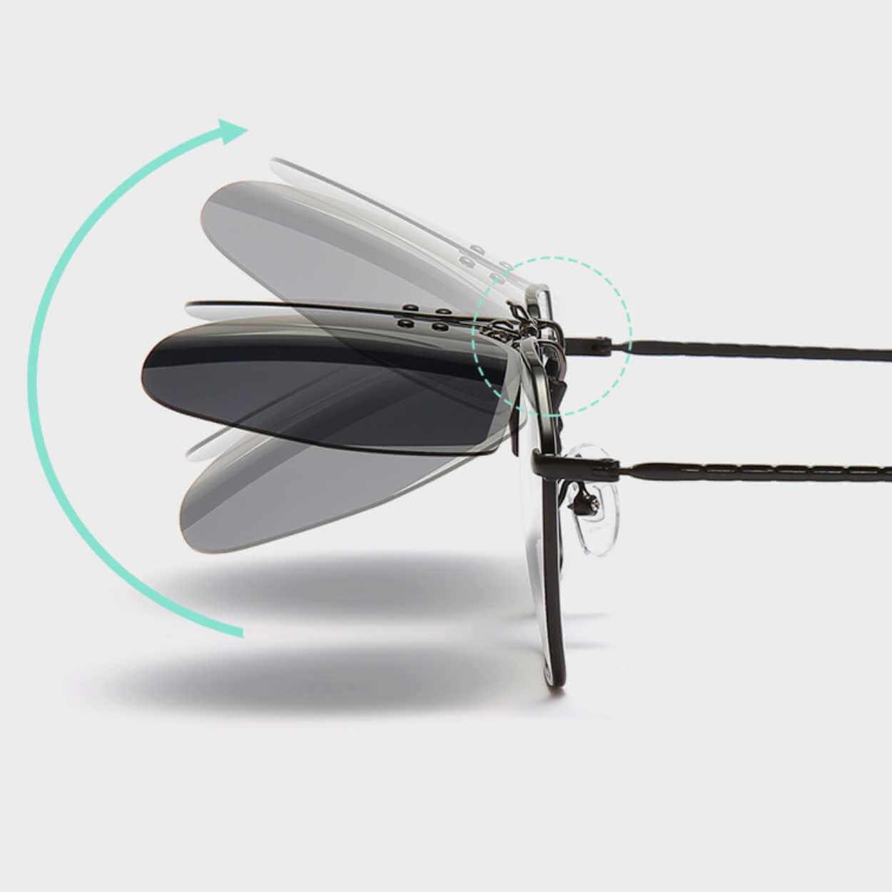 Flip-up clip-on solglasögon metall lila - bild 6