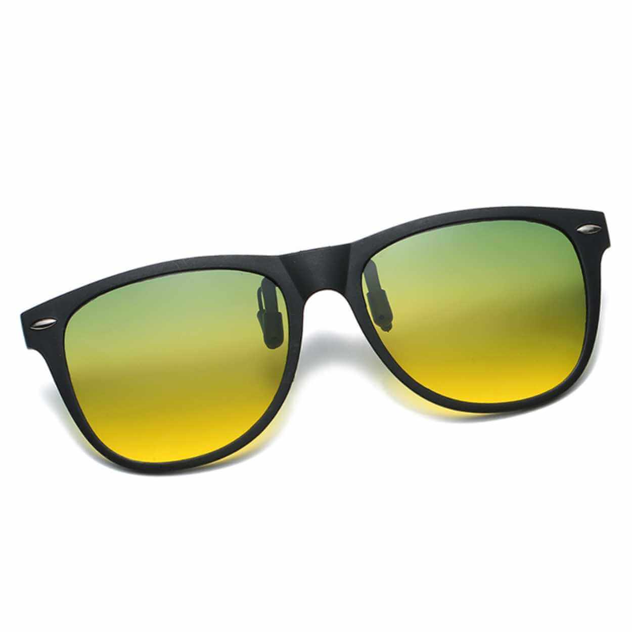 Polariserade wayfarer clip on solglasögon flip up dag/natt