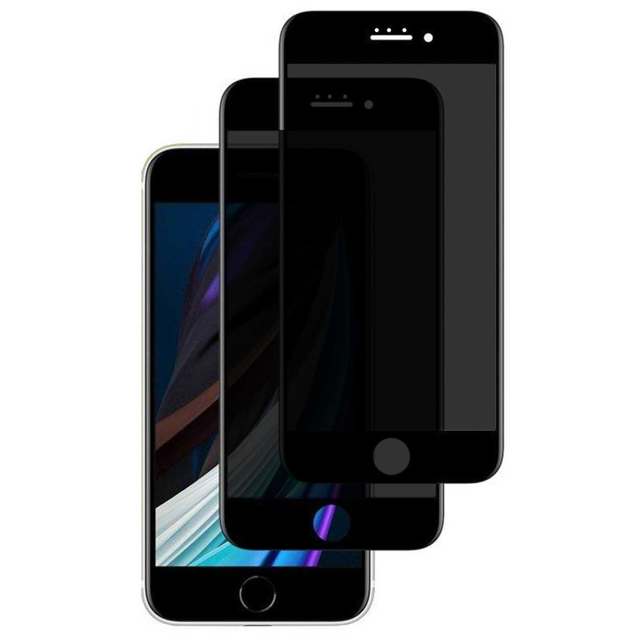2-pack iphone se (gen 2/gen 3) privacy skärmskydd heltäckande hd härdat glas