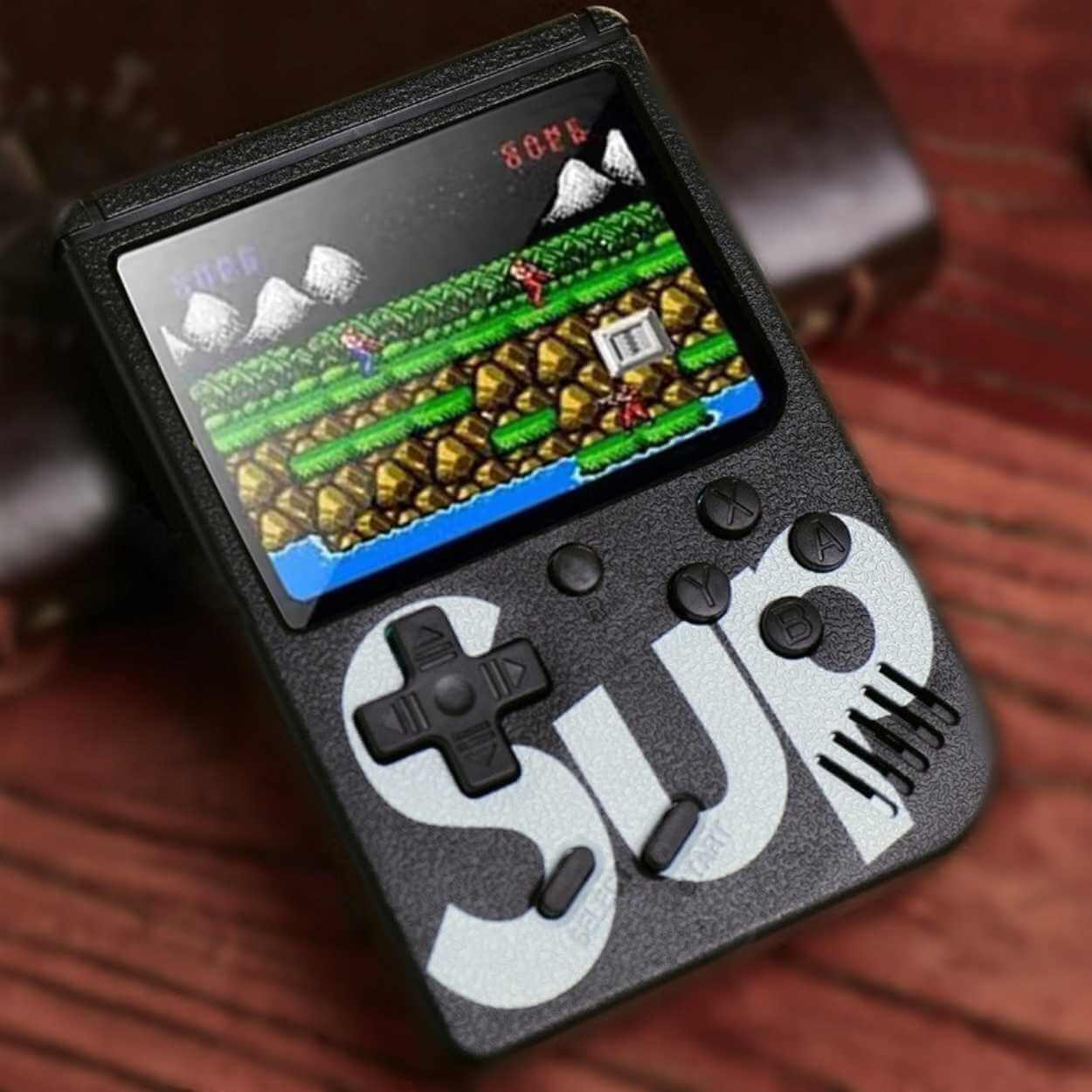 3" mini retro handhållen spelkonsol 400-in-1 32-bit svart - bild 2