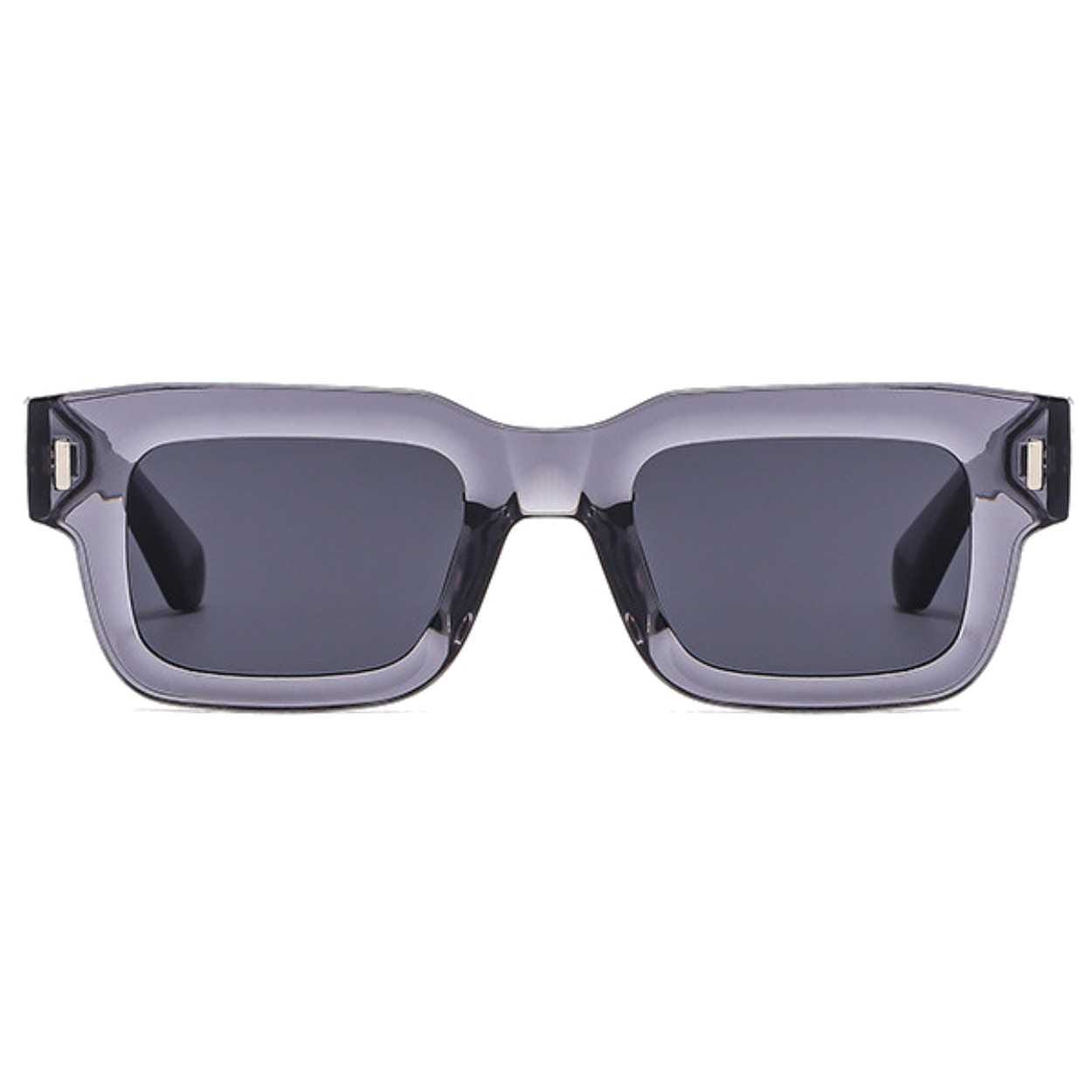 Moderna bulky solglasögon transparent grå - bild 2