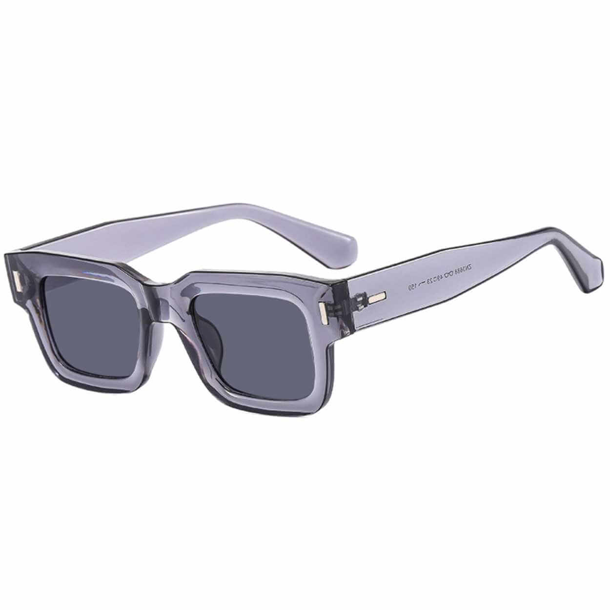 Moderna bulky solglasögon transparent grå