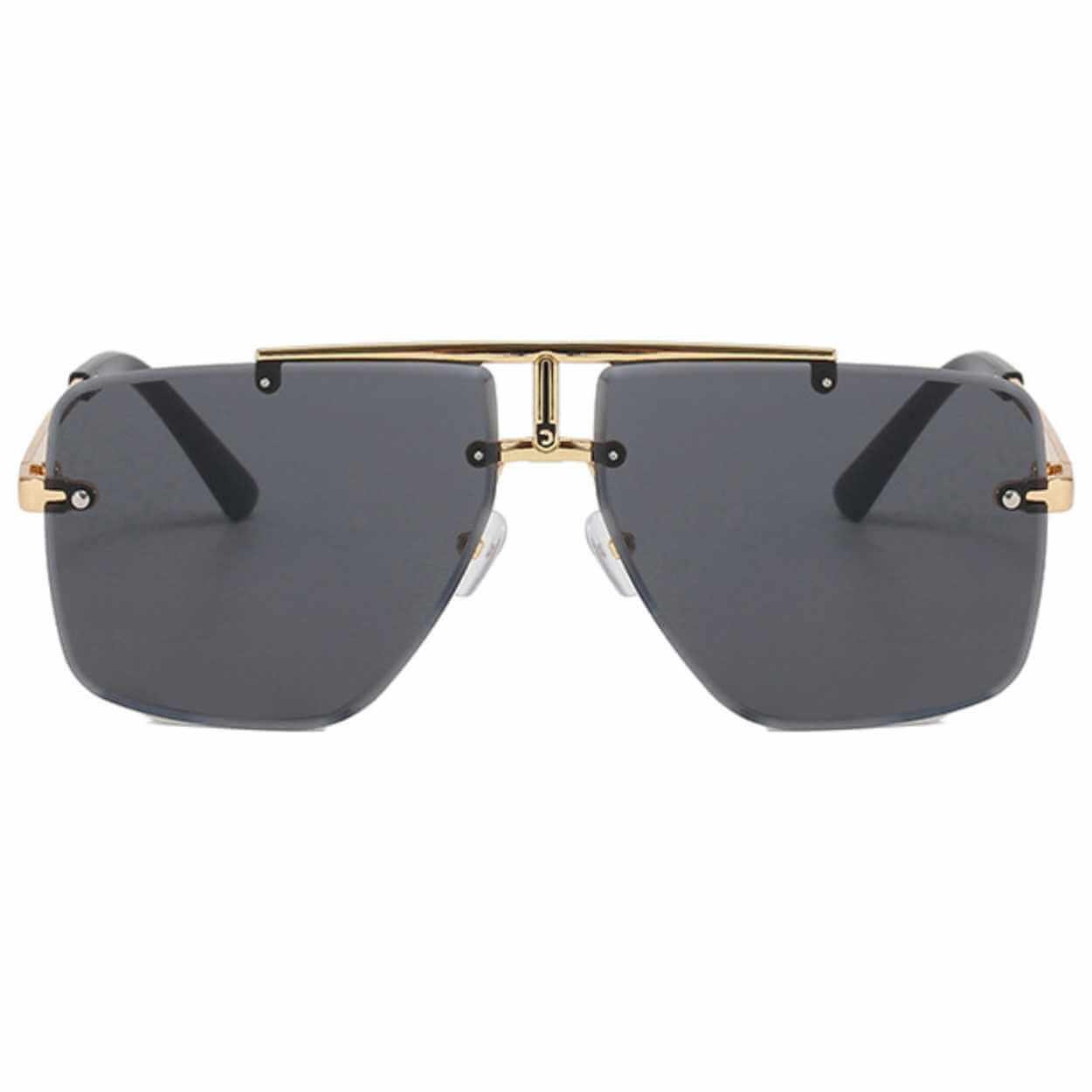 Moderna exklusiva pilot aviator solglasögon guld svart - bilde 2