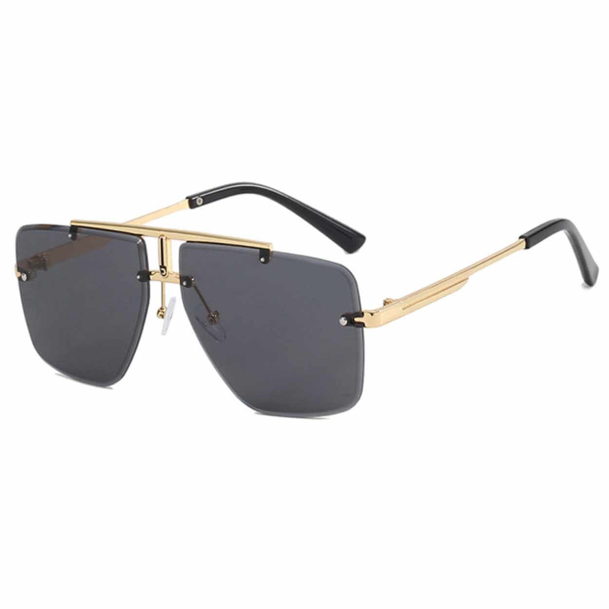 Moderna exklusiva pilot aviator solglasögon guld svart