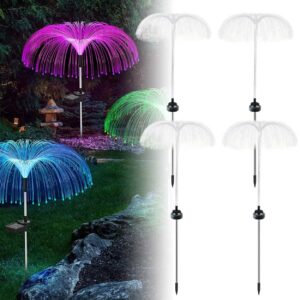 4-pack avatar solcellslampa rgb jellyfish manet trädgårdsbelysning med markspjut