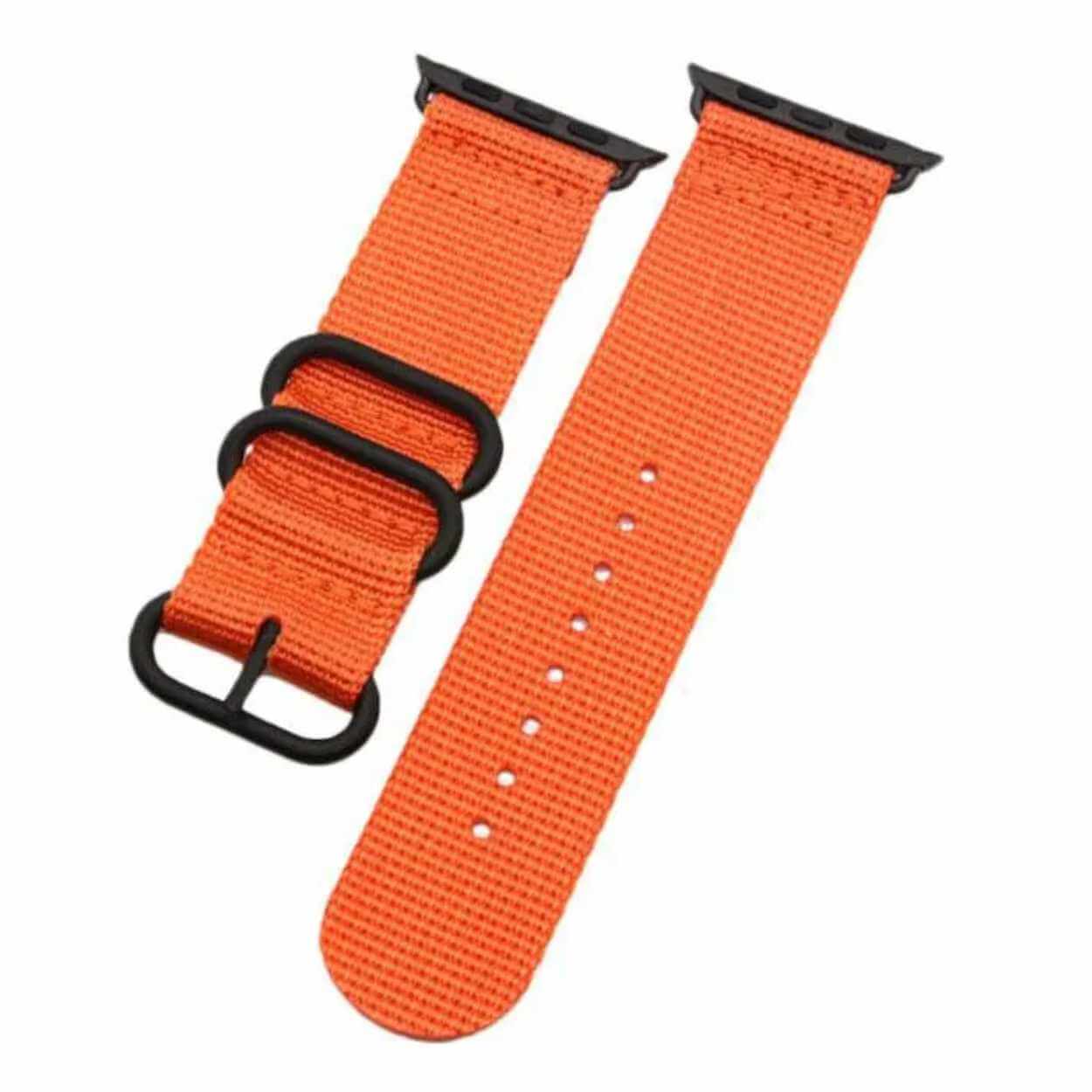 Apple watch 42/44/45 nylonarmbånd nato-armbånd oransje - bilde 2