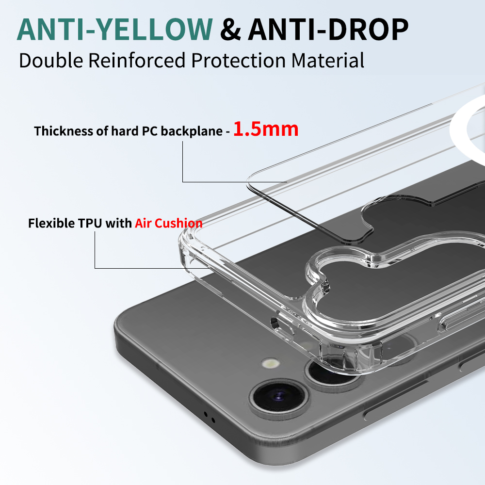 Galaxy s25 edge magnetiskt mobilskal magsafe kompatibel genomskinligt - bild 5