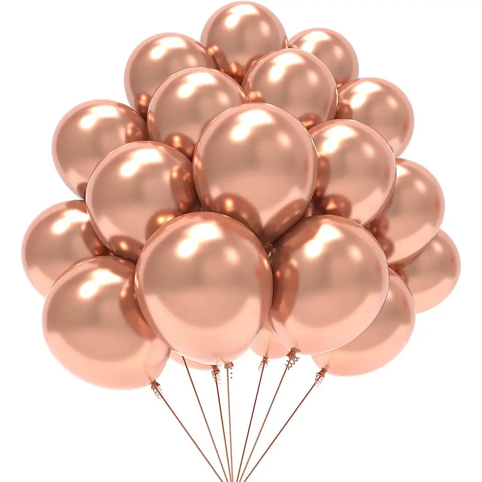 50-pack ballonger roséguld metallic fest födelsedag 26cm
