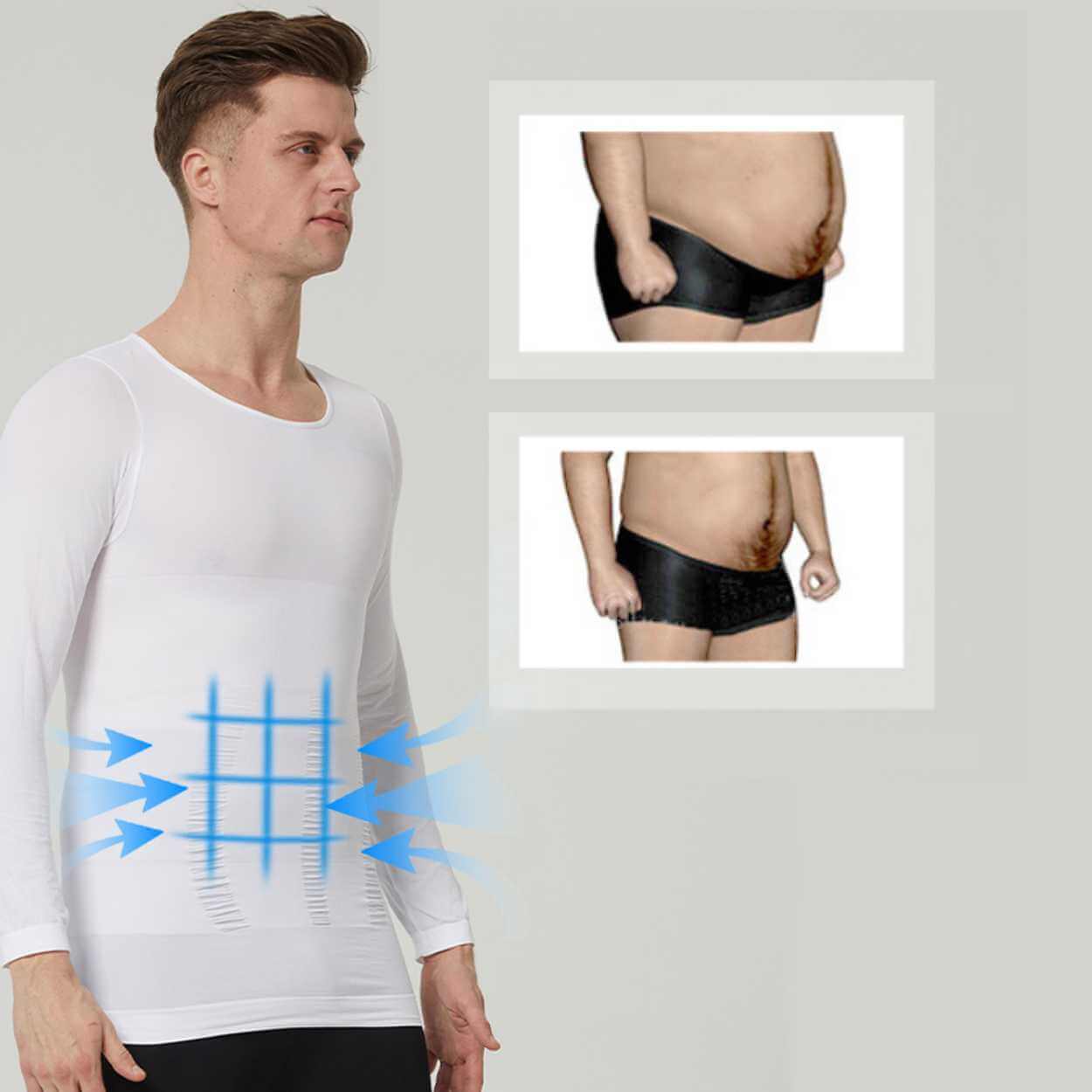 Formande hållnings t-shirt | posture shirt | kompressionströja vit - bild 9