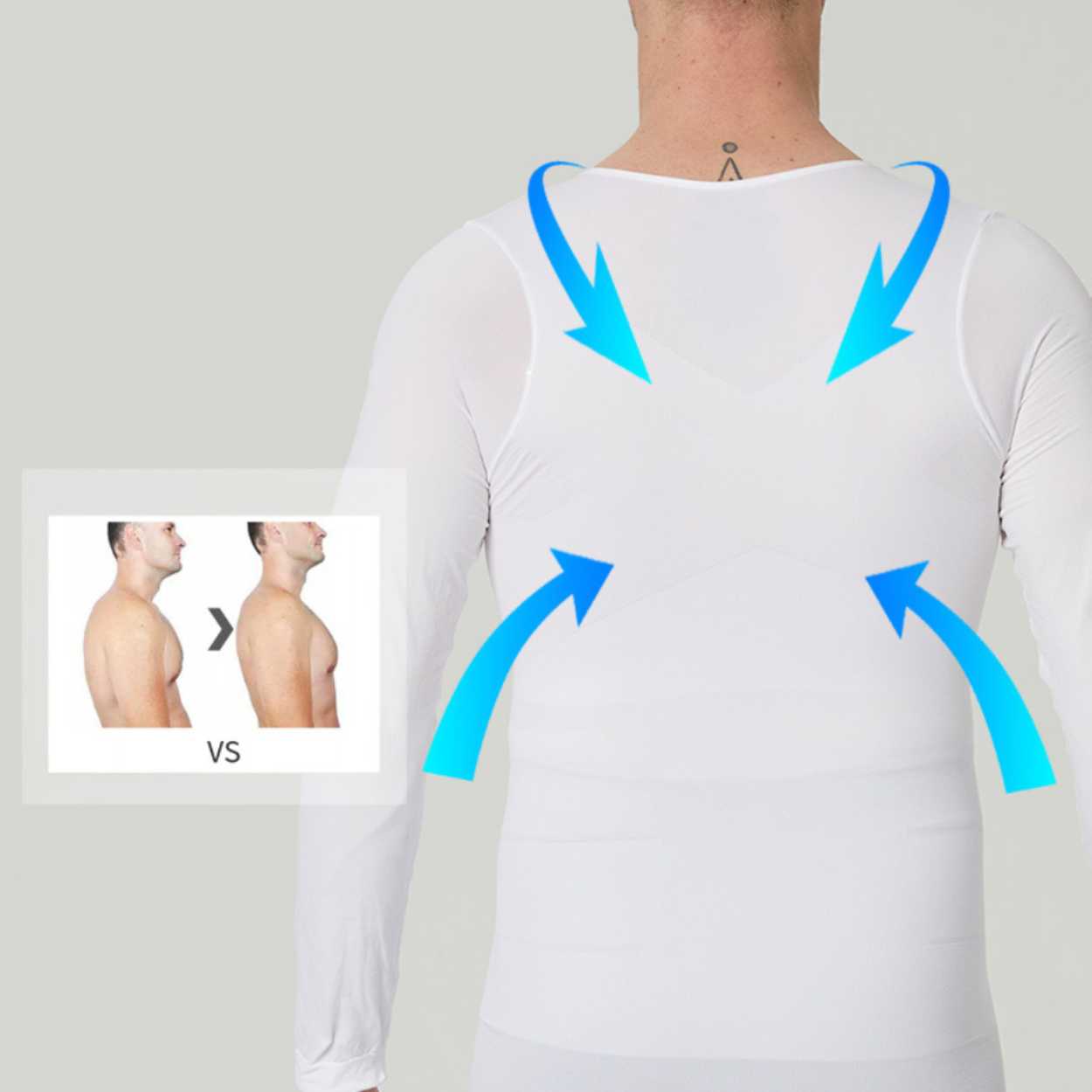 Formande hållnings t-shirt | posture shirt | kompressionströja vit - bild 10