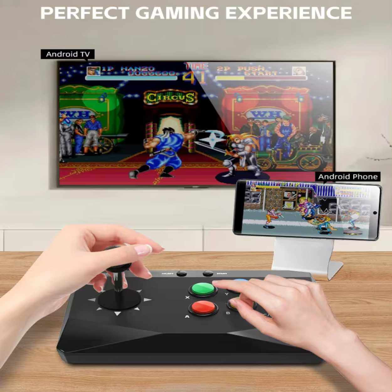 Trådlös joystick retro tv-spel fighting spelkonsol 20000 spel - bild 5