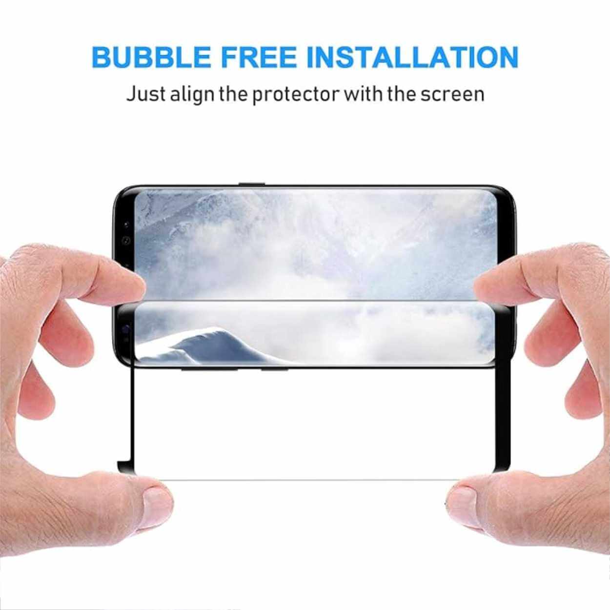2-pakning samsung galaxy s9 skjermbeskytter herdet glass 9h 3d - bilde 4