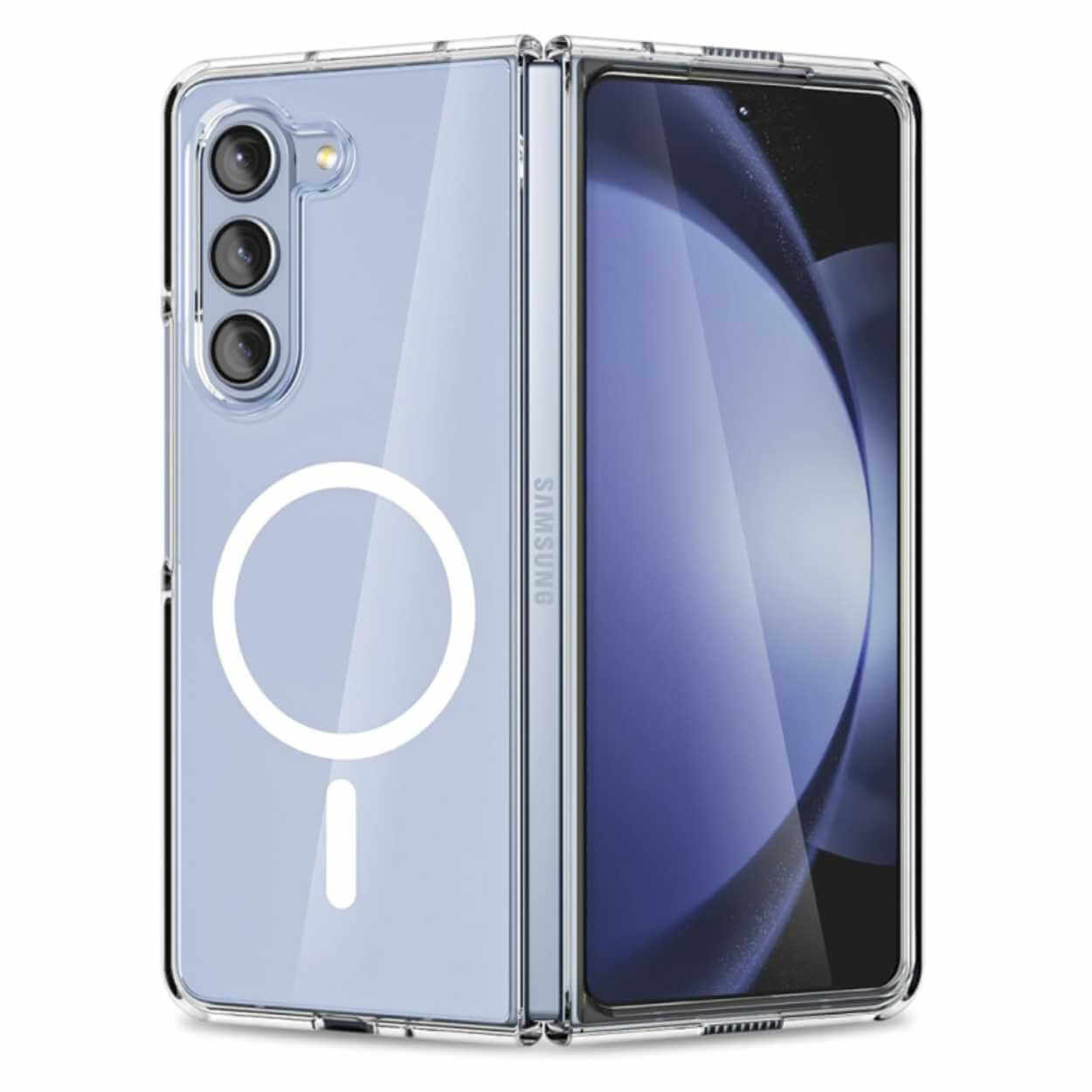 Galaxy z fold 5 magnetiskt mobilskal magsafe kompatibel genomskinligt