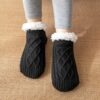 Toffelsockor - mjuka varma sockor - fodrade tofflor svart