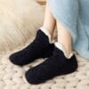Toffelsockor - mjuka varma sockor - fodrade tofflor svart