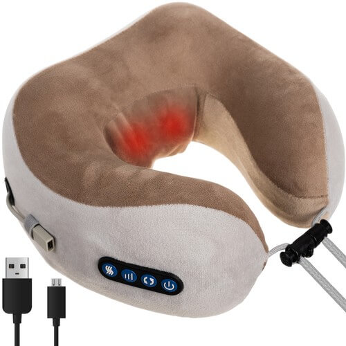 Memory foam nackkudde med massage - knådande och värmande nackmassage - bild 3