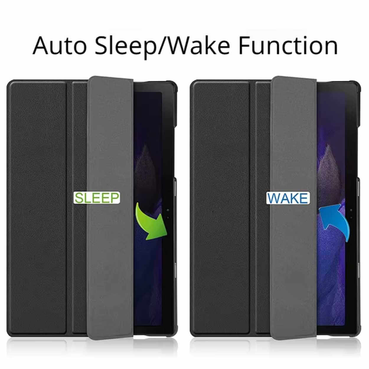 Galaxy tab a8 10,5" skal fodral tri-fold smart case svart - bild 2