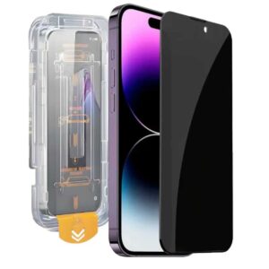 Easy Install iPhone 16 Privacy Skärmskydd HD Härdat Glas