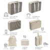 Reseorganiserare packkuber till resväska 7st väskinsatser beige