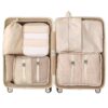 Reseorganiserare packkuber till resväska 7st väskinsatser beige