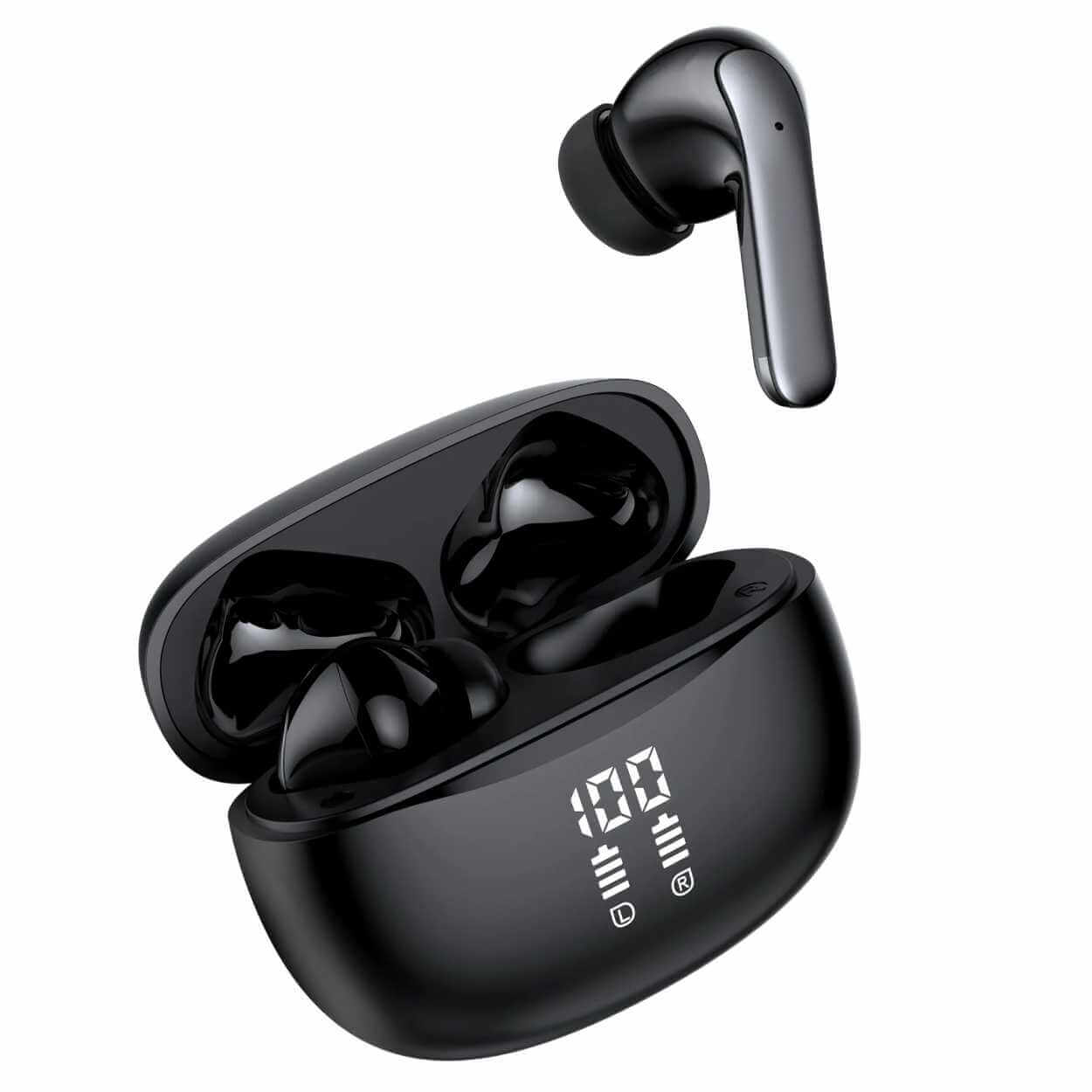 Tws bluetooth hörlurar anc enc bt 5. 3 svart - bild 3