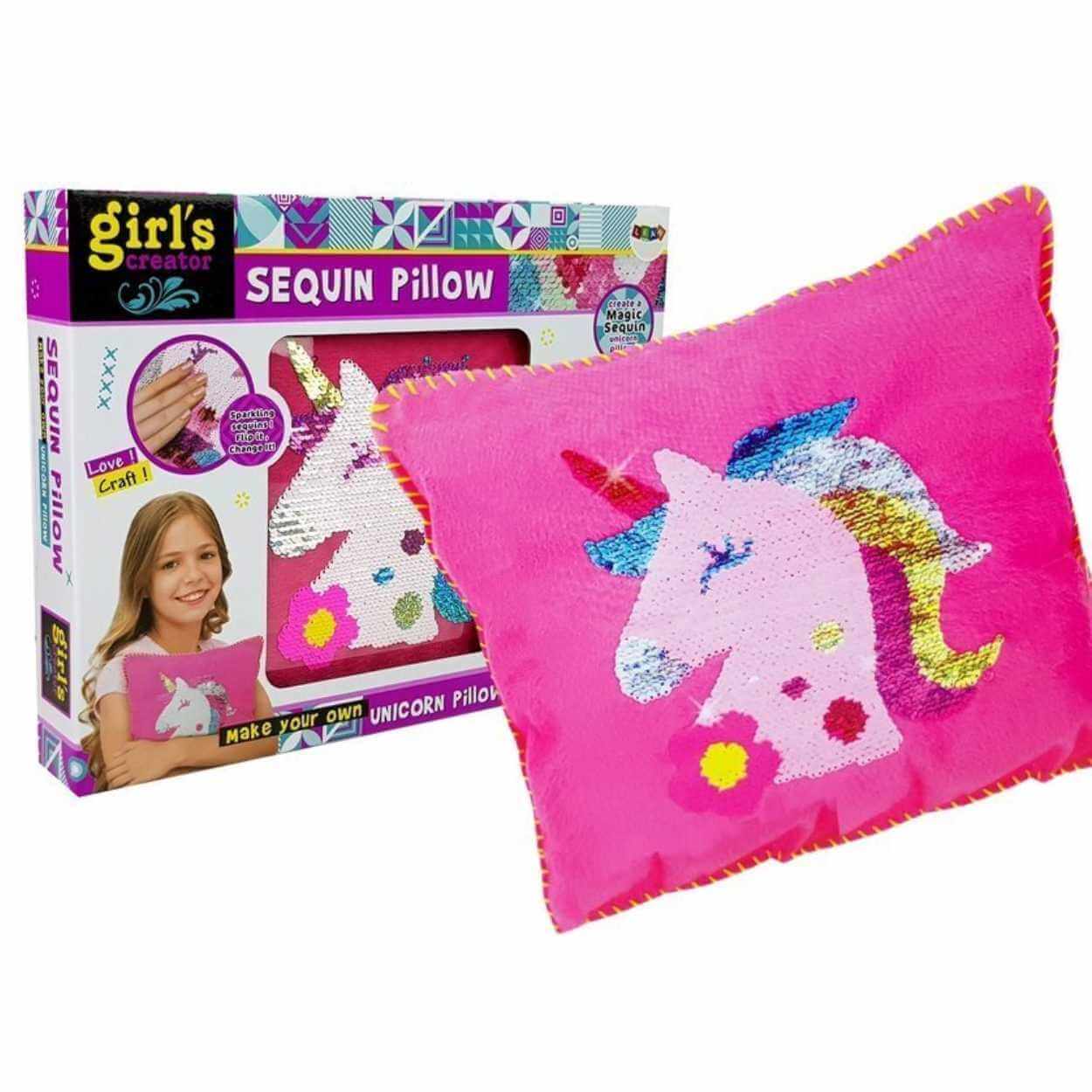 Diy glitrende enhjørningspute | kreativt hobbysett