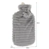 2l värmeflaska med fluffigt fodral | stor varmvattenflaska med plyschöverdrag