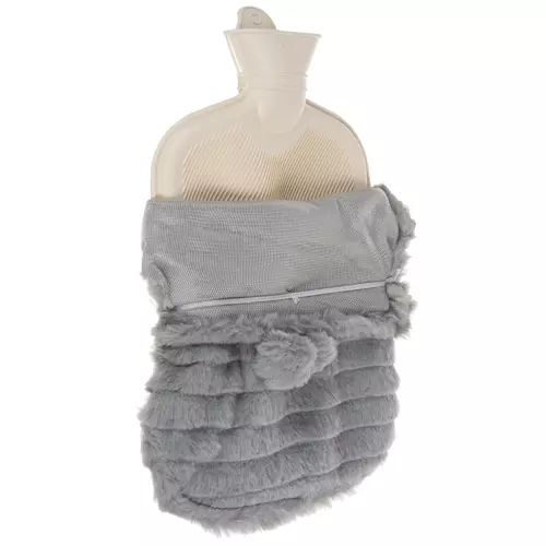 2l värmeflaska med fluffigt fodral | stor varmvattenflaska med plyschöverdrag - bild 10