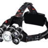 Kraftig hodelykt 5 led cree t6 med 2 stk. Lader