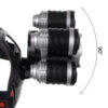 Kraftig hodelykt 5 led cree t6 med 2 stk. Lader