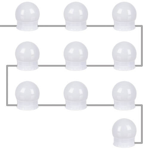 Led-lampor till sminkspegel | 10st självhäftande spegellampor med usb - bild 6