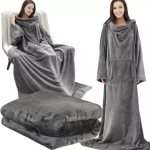 Superstor Hoodie Blanket | XXL Teppekappe Grå