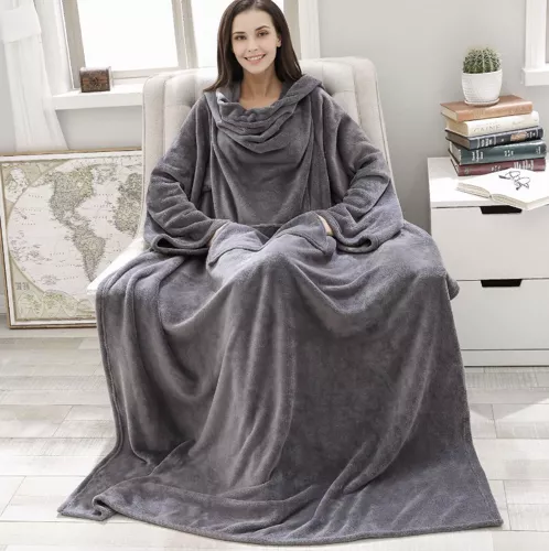 Superstor hoodie blanket | xxl filtmorgonrock grå - bild 2