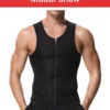 Neoprene slimming sauna vest midjetränare för män svart l