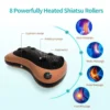 Shiatsu massagekudde för nacke och rygg med värme